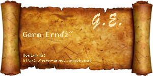Germ Ernő névjegykártya